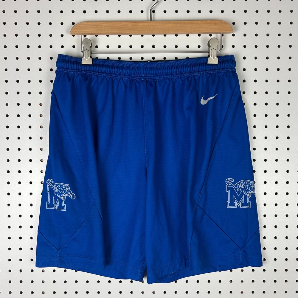Nike Memphis Tigers Shorts Medium Basketball Team Issued Practice Warm Up Blue
